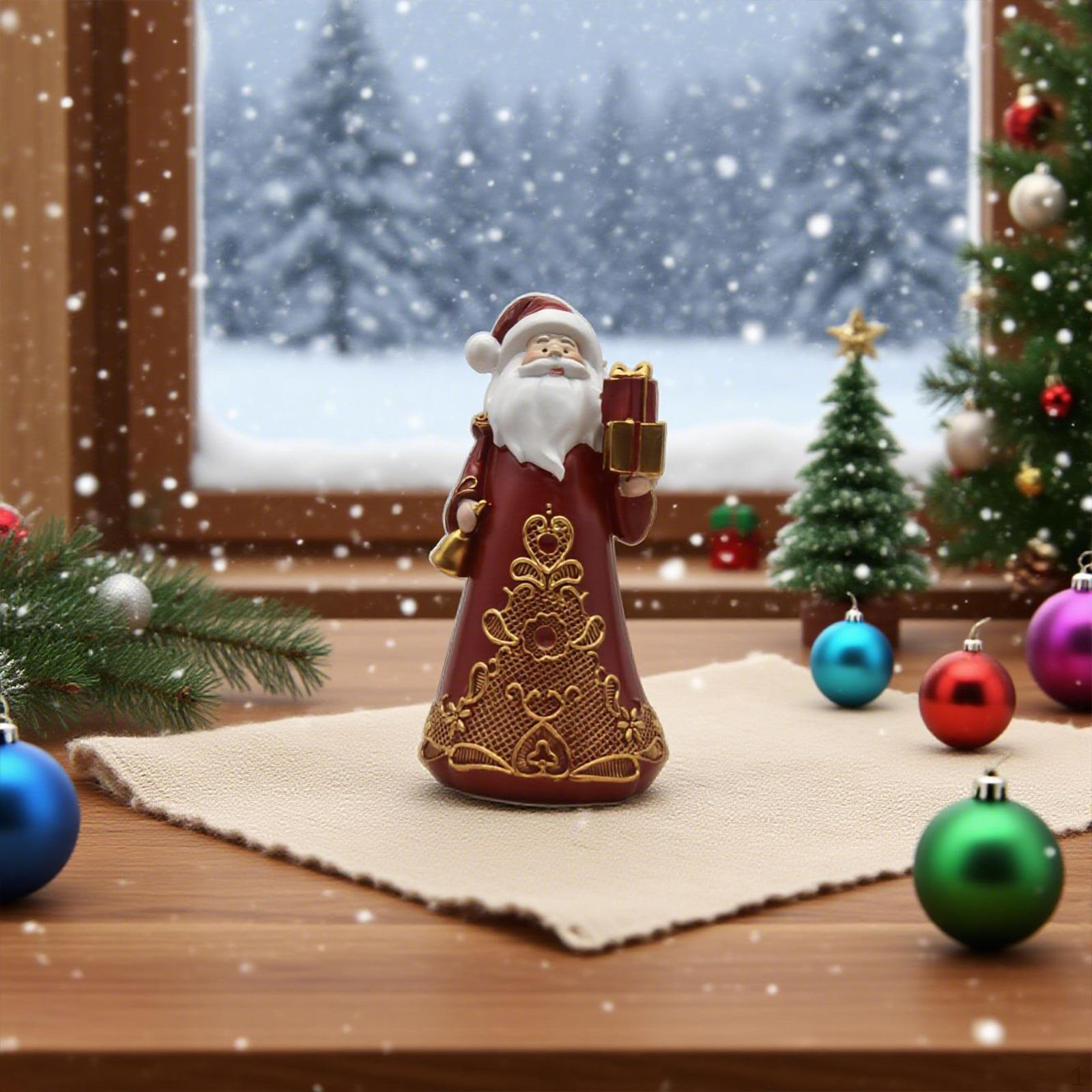 

Santa Claus Figurine Table Centerpiece Christmas Decor Collectible Statue Ornament for