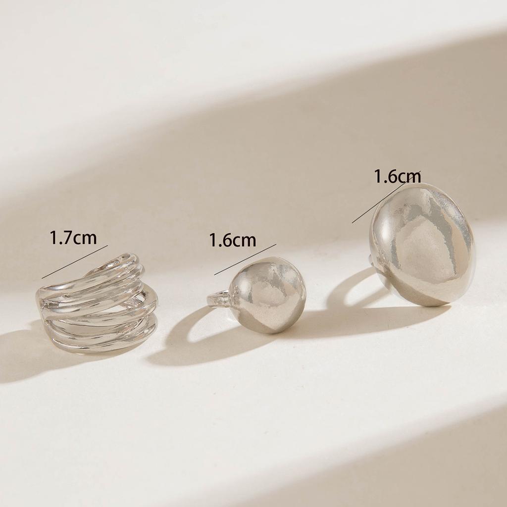Tocona Smooth Surface Circle Chunky Open Rings Set for Women Trendy Gold Color Geometric Multilayer Finger Rings Fashion Jewelry