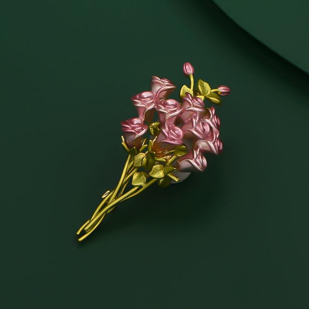 

Брошь в виде грозди розовых роз с эмалью, изысканная универсальная брошь для женщин высокого класса, элегантная булавка для темперамента, костюм и аксессуары