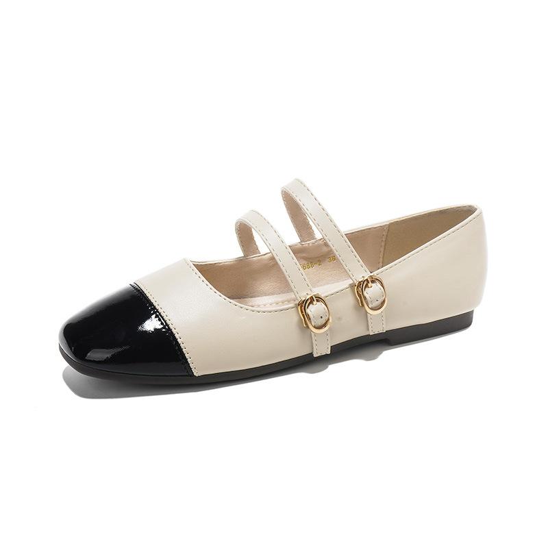Женская обувь большого размера с квадратным носком, с неглубоким вырезом, на мягкой подошве, в цветовой гамме, туфли Мэри Джейн 35 чёрный