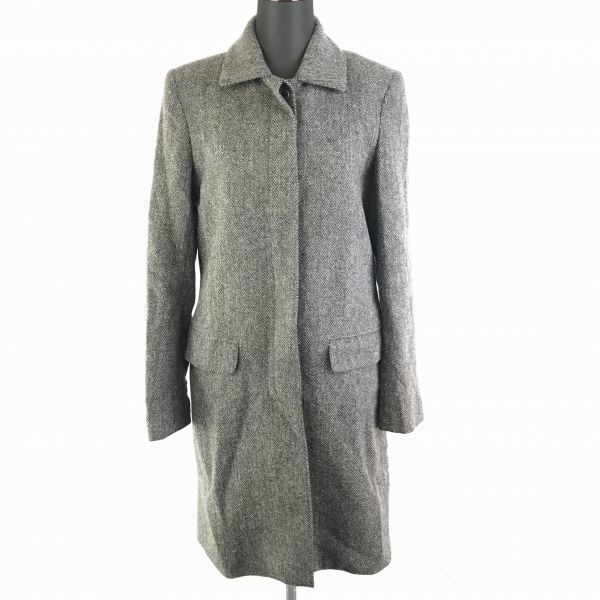 

Made in France/Paul & Joe/Wool Herringbone Chesterfield Coat/Outerwear/38/Women s M/Dark Gray/Hidden Buttons