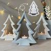 Xmas Ornaments Candlestick Silicone Mold DIY Handmade Christmas Tree Plaster Concrete Resin Candle Holder Craft Molds Home Decor