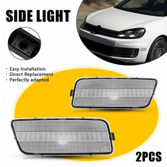 2x LED Seitenmarkierungs-Blinker Klar Kotflügel Für 2010 11-14 VW MK6 Golf GTI EXV