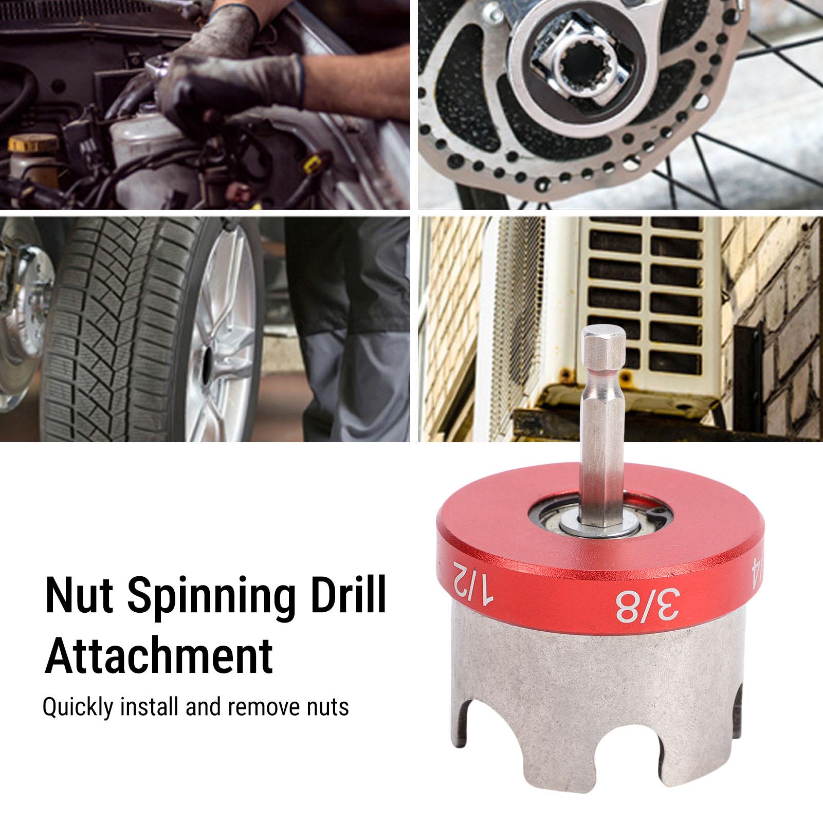 Nut Spinning Drill Attachment Hex Shank Nut Driver Extractor for 1/4 3/8 1/2 Inch Threaded Rods Fast Removal Socket Wrench Tool