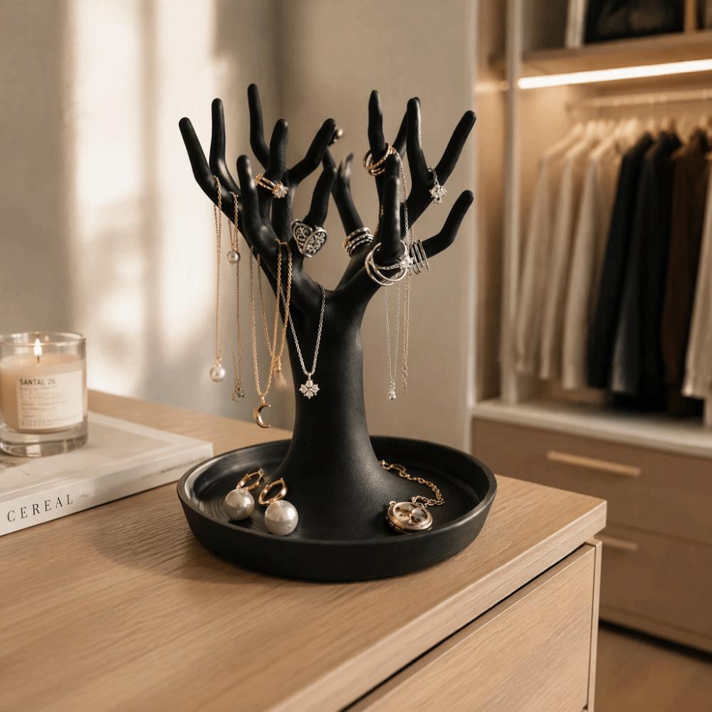 3D Printed Miscellaneous Item Storage Tray Decorative Figurine Tree Jewelry Display Stand  Desktop