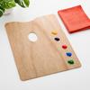 Durable Beech Wood Palette Wooden Paint Palette, Square Oval Shaped Artist Painting Tray with Large Thumb Hole for Acrylic Watercolor Oil Paint,