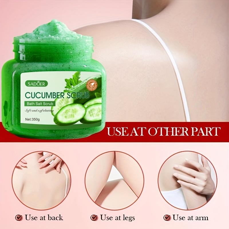 Cucumber Cleansing Scrub - Non-irritating Exfoliating Bath Salt, Cucumber Fragrance, Alcohol-free Formula Body Cleansing Scrub