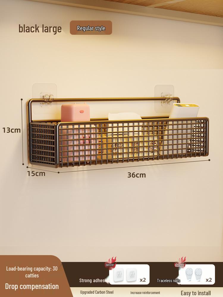 Punch-free Wall Shelf: Bedside Storage for Dorms & Bunks