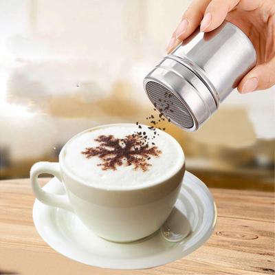 Stainless Steel Powder Sifter Coffee Powdered Sugar Cocoa Flour Shaker, Baking Supplies Kitchen Supplies Coffeeware Tools
