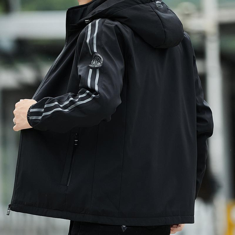 Jacket Men's Winter Velvet Thickened Jacket Men's Can Take Off Their Hats To Keep Warm Youth Men's Casual Cotton Clothes