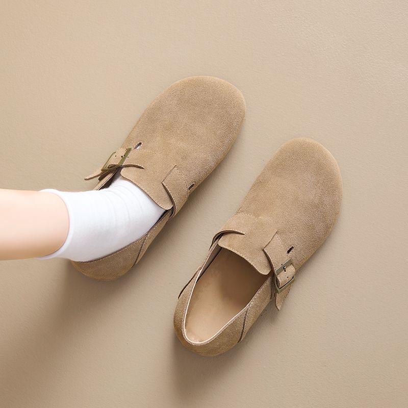 Women's Plus Size Birkenstock 2026 Suede Slip-on Flats - Retro Casual, Closed-Toe for Spring & Autumn