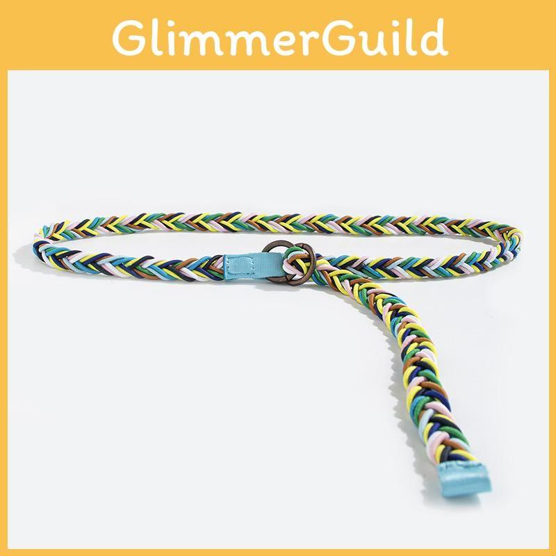 Boho Woven Trendy Waist Belt With Colorful Rope For Womens Accessories