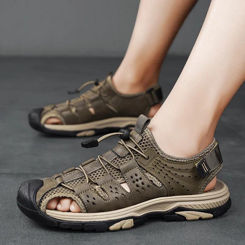 Fashion Summer Breathable Men's Shoes Hollow Sandals Outdoor Beach Sandals Breathable Men Casual Shoes Comfort Male Sneakers Zapatillas