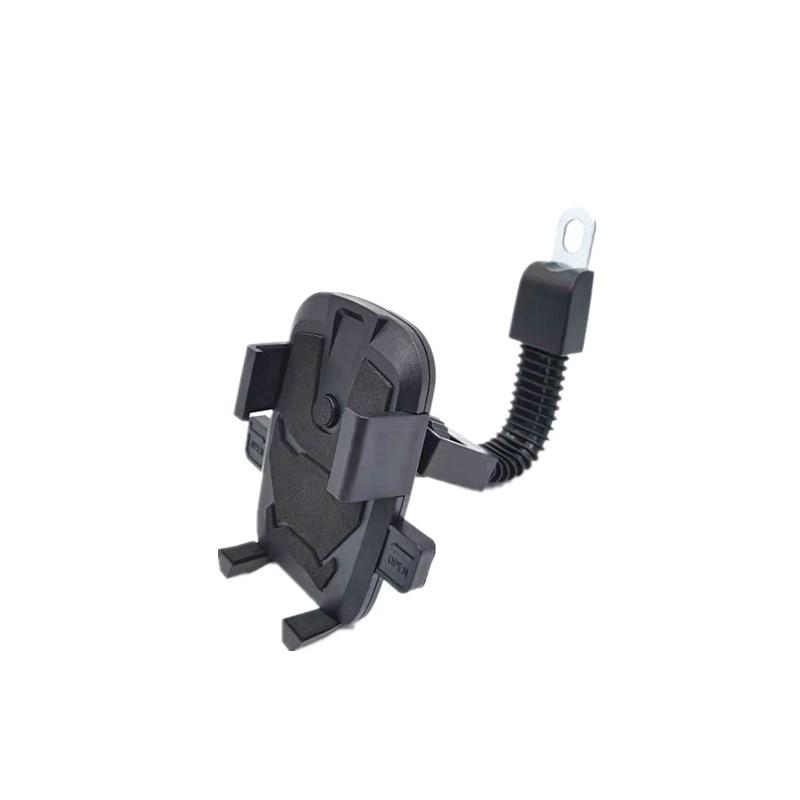 

Motorcycle electric vehicle rearview mirror mobile phone holder takeaway riding rotation automatic lock navigation mobile phone holder чёрный