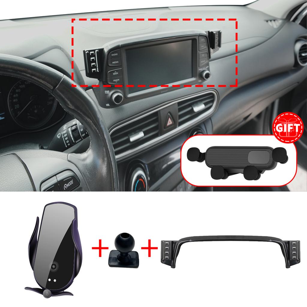 For Hyundai Kona 2017 2018 RHD LHD Integrated Screen Mount Phone Holder Mount Car Accessoires
