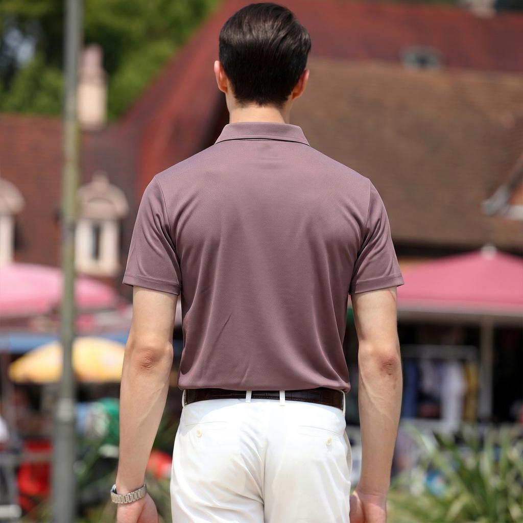 Summer lightweight, breathable, skin friendly and comfortable men's T-shirt with pure color, versatile and easy to maintain short sleeved top