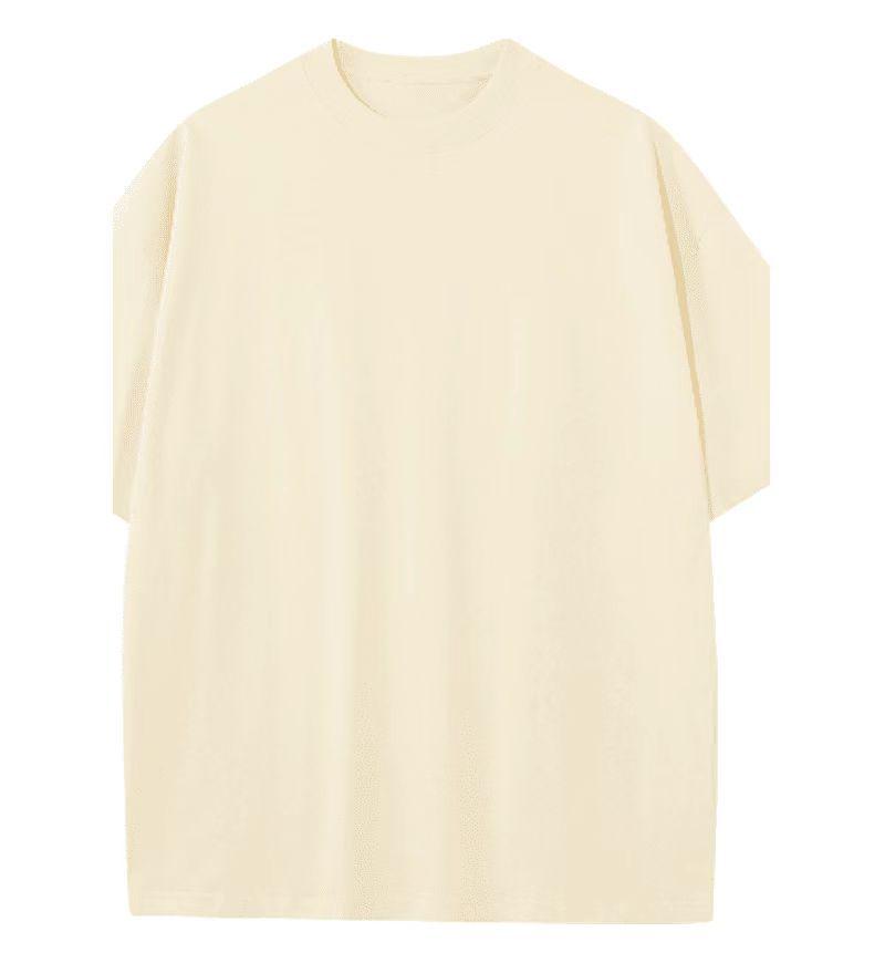 20 Combed Cotton Heavyweight Oversize T-Shirt - Solid Color, Round Neck, Short Sleeve, Drop Shoulder, 230g