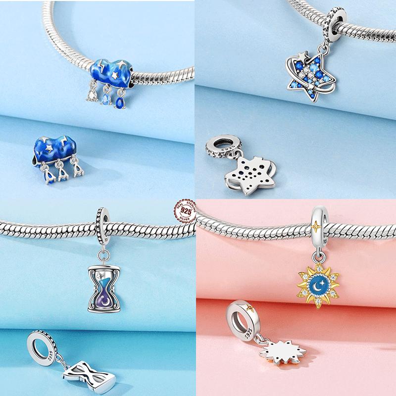Jewellery Colored Zircon Sun Moon Stars Clouds Starry Sky Charm Bead Charms Copper Bead Charms Pendant Compatible With Do It Yourself Bracelets Women