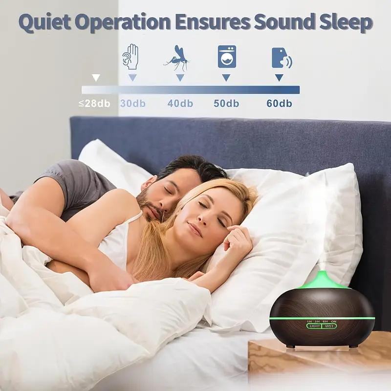 Eterisk oljediffusor 18,6 oz, Ultrasonisk aromaterapidiffusor med tåke, Luftfukter med 8 fargelys, 4 tidsinnstillinger