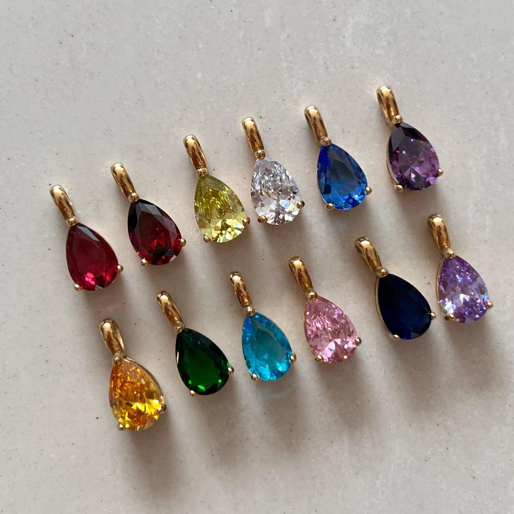 18k Gold-Plated Retro Zircon Birthstone Necklace