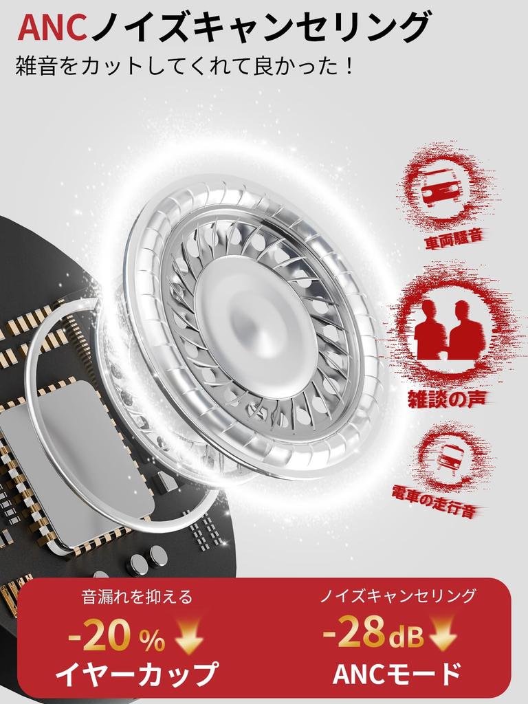 Reduce Noise Focus on Earaku Soundquick Bluetooth ANC Noise Cancelling Wireless Bluetooth Up to 60 Hours of Music Storage Case Cable Included & Music
