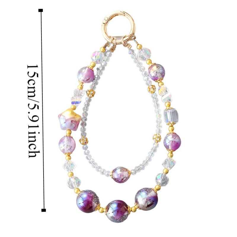 Bag Pendant Mobile Phone Keychain Strap Colorful Beads Phone Hanging Rope  Phone Case Accessories
