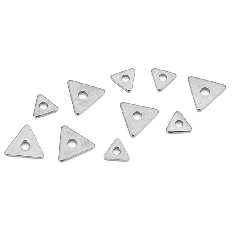 30pcs PVD Never Fade Stainless Steel Spacer Beads 4 5 6 8 Mm Thin Triangle Square Beads For Necklace Bracelet Diy Jewelry Making