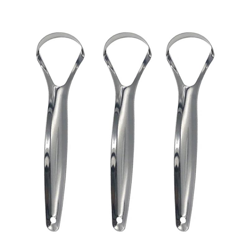 Stainless Steel Tongue Scraper for Halitosis Tongue Coating Remover Oral Hygiene Tool Tongue Cleaner Brush