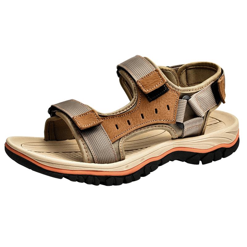 

Модные мужские сандалии Роскошные летние на плоской подошве для активного отдыха, нескользящие, для ленивого отдыха, спортивные, пляжные, дышащие, брендовые, повседневные сандалии Zapatillas 38 хаки