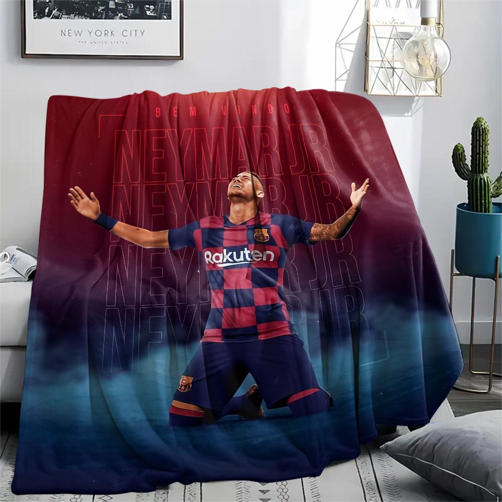 Football Player Neymar,pattern Flannel Blanket, High Quality Comfortable for All Seasons, Home Decor, Warmth and Comfort, Perfect for Gifts.