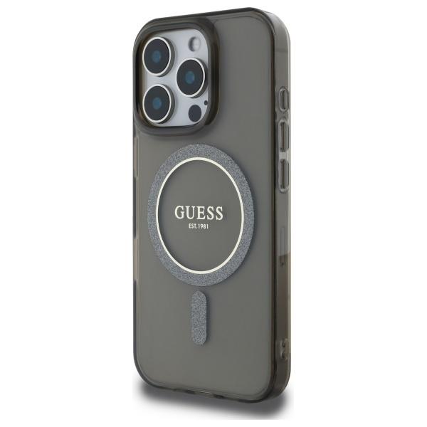Guess Guhmp16Lhfgerek Iphone 16 Pro 6.3 Czarny/Black Hardcase Iml Glitter Circle Magsafe