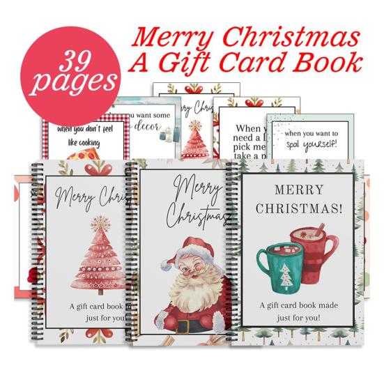 Christmas Gift Card Book Reusable Gift Card Album College Student Gift Card Holder Spiral-Bound DIY Present for Friends Family