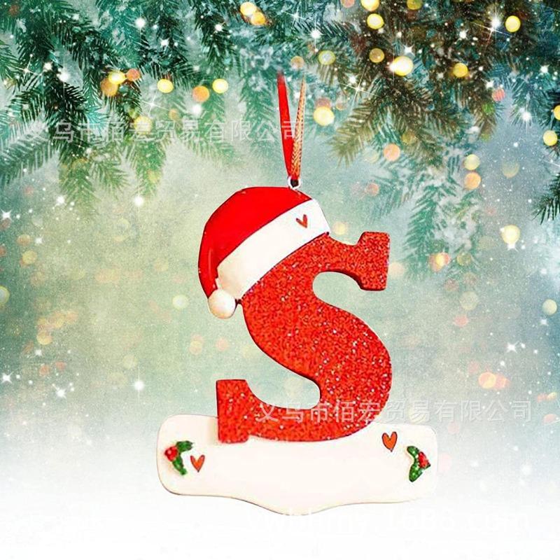 1pc Christmas Tree Decoration for Home 2025 Letter Pendant Pendant Xmas 2026 New Year Decor Ornament Noel supplies accessories