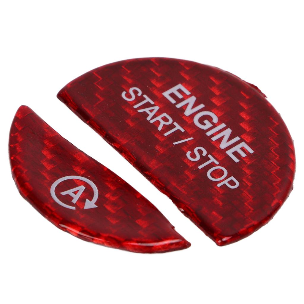 Engine Start Stop Button Cover Carbon Fiber Replacement for Mercedes‑Benz S‑Class C‑Class W206 W223 Red