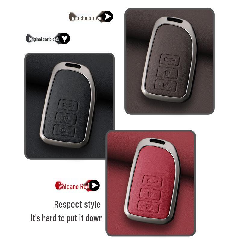 Premium Full-Wrap Key Cover for 2018-2019 Toyota Highlander 7-Seater, Two-Button Model