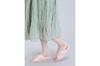 Pansy Women's Room Shoes 9370J Hand-Knitted Footbed Size L Pink