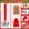 16 Sets Christmas Believe Bell Ornaments Xmas Bell With Red Velvet Bag Believe Tags Ribbons Xmas Tree Hanging Decor Jingle Bells