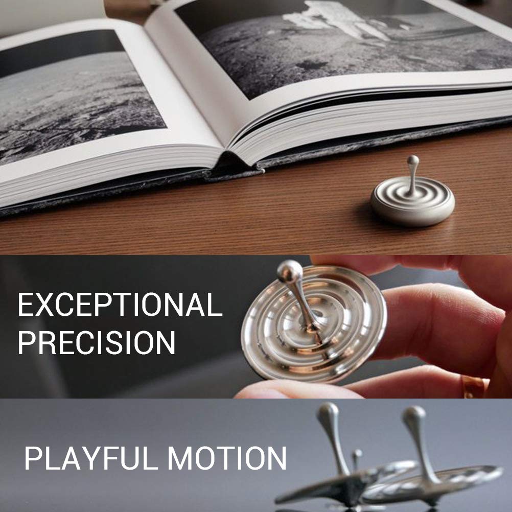Sanwer Metal Water Droplet Desktop Toy with Spinning Rotating Magnetic Spinning Desktop Droplet Spinner Hand Twist Tabletop Base Gyro, Base, Top, Toy,