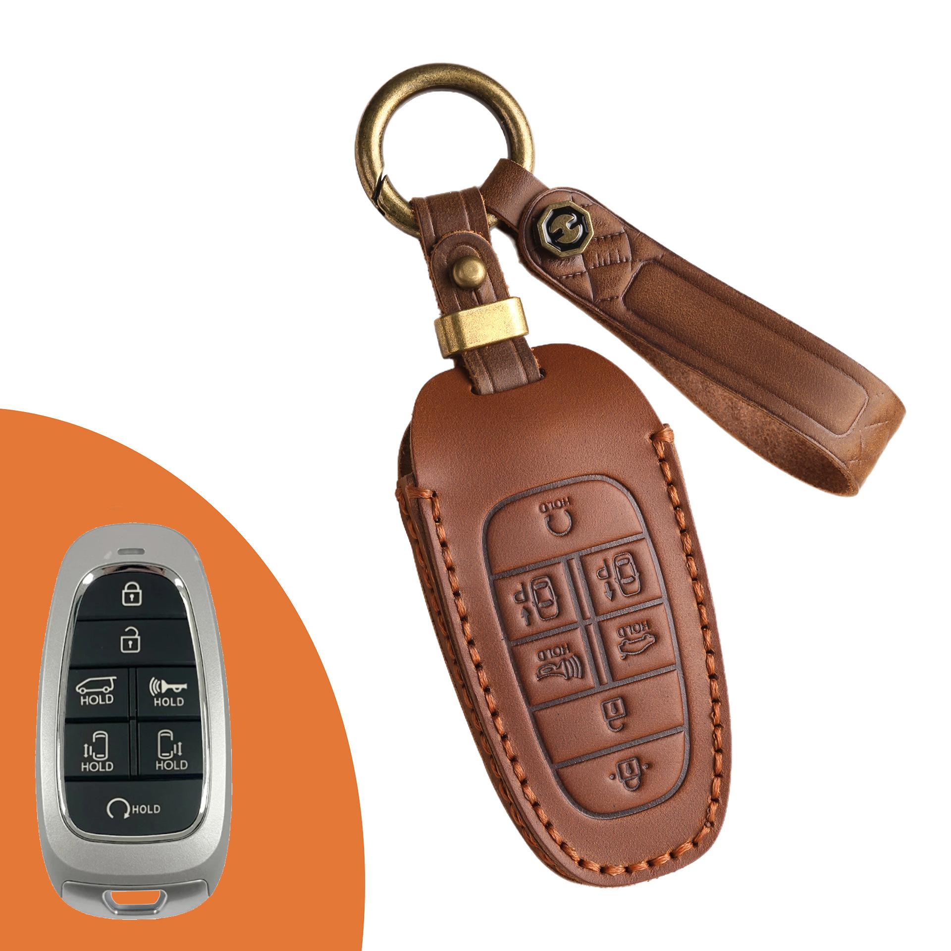 

Car key case Suitable for modern car key case STARIA/SONATA Sonata leather protective case buckle