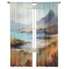 Landscape Clouds Stones Bedroom Transparent Sheer Curtains Holiday Decoration Window Voile Tulle Curtain