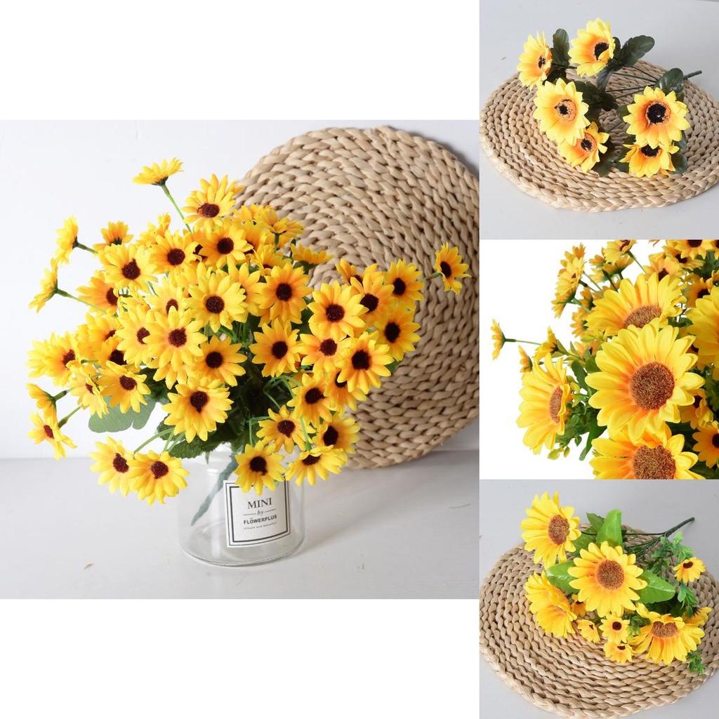 Sunflower Fake Flowers With Durable Silk Material For Gift Home And Party Decorations