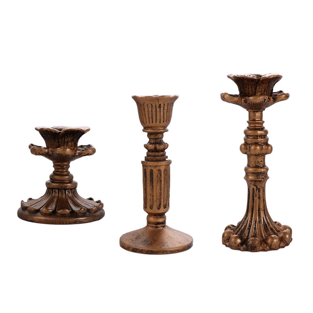 Vintage Retro Metal Taper Candle Holder Candlelight Display Candlestick Stand Candle Pillar