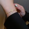 Women Gold Four Leaf Clover Bracelet Adjustable Delicate Bangle Wedding Party Jewelry Gift