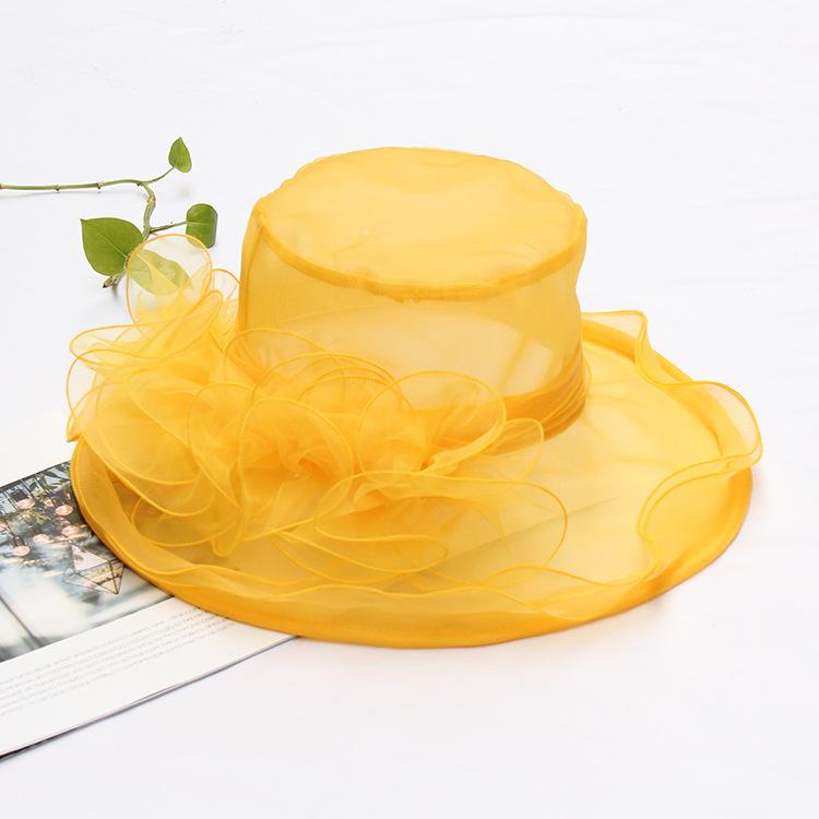 Eugen Yarn Flower Sun Hat Women'S Summer Beach Vacation Sun Protection Hat Big Edge Outdoor Uv Protection Sun Hat