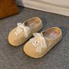 thick-soled lace bow shoes women's spring and summer new models wear a pedal bag head and half slippers