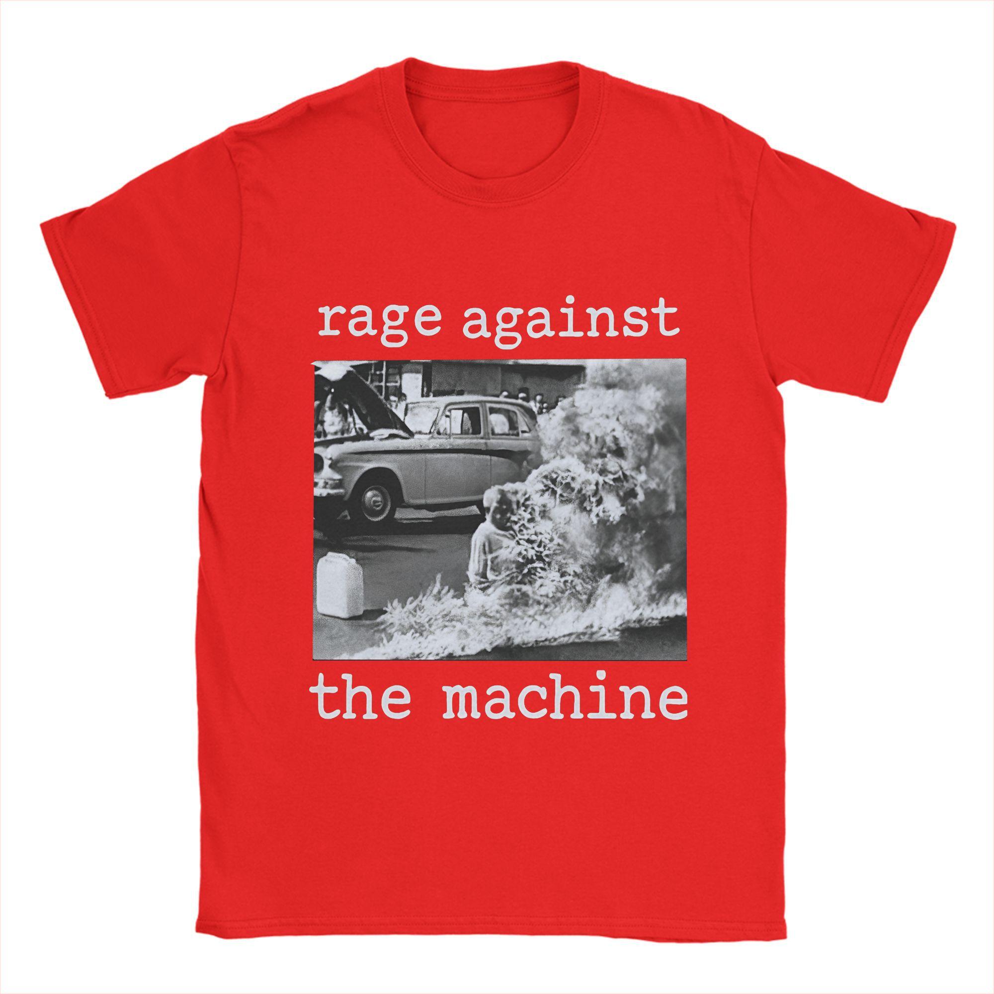

Мужская футболка Rage Against The Machine Футболки из чистого хлопка Новинка Футболка с коротким рукавом и круглым вырезом Идея для подарка Футболка S