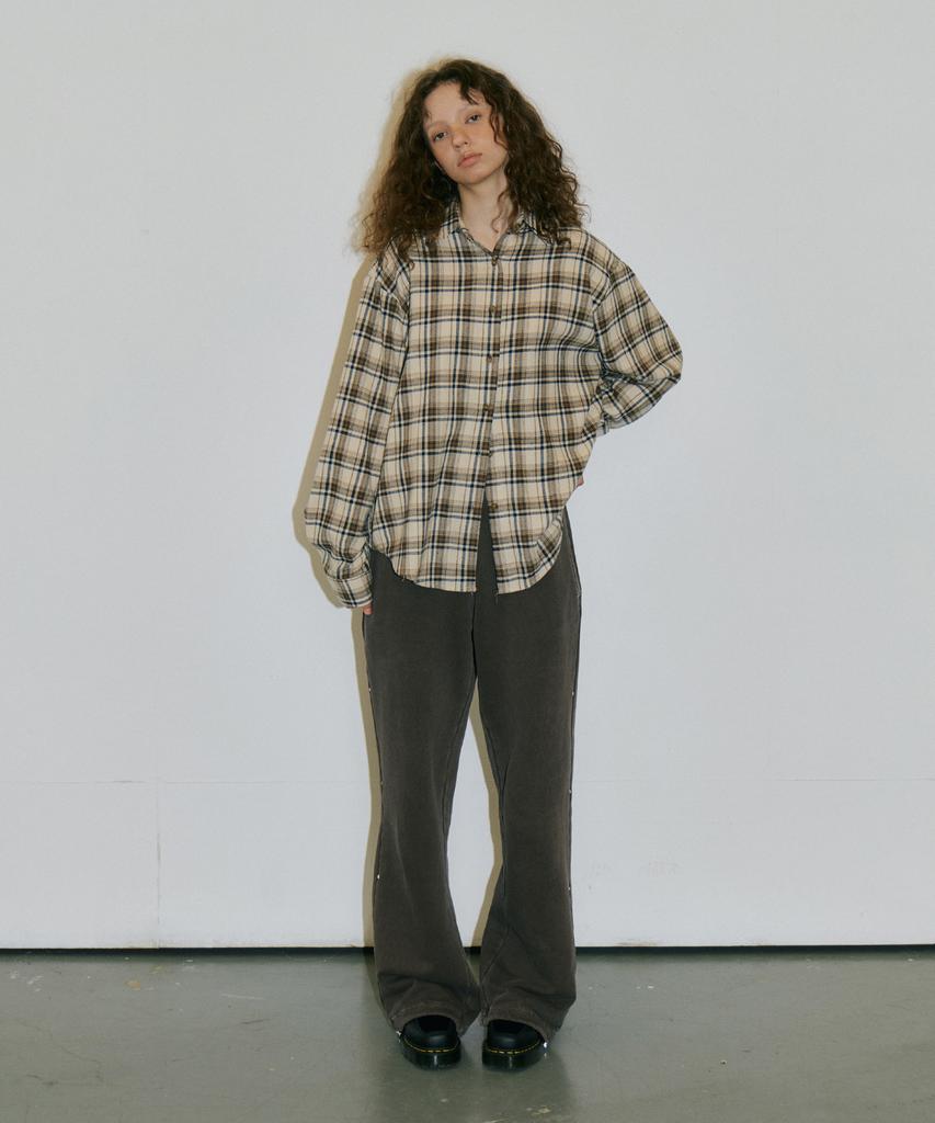 AUTHENTI Studded Check Shirt_Beige