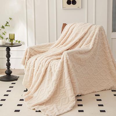 Fashion Jacquard Velvet Blanket Solid Color Soft Comfortable Bed Sheet Blanket Multifunctional  Fluffy Blanket