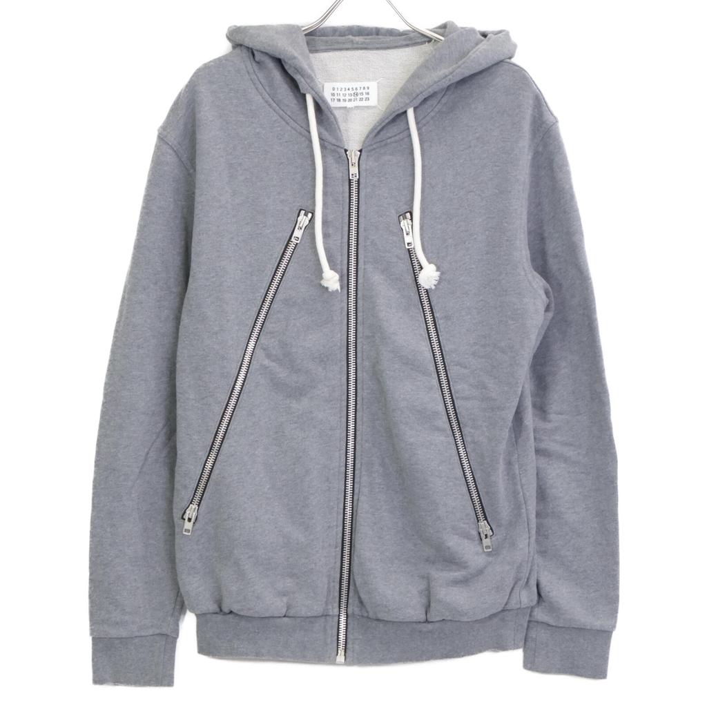 Maison Margiela S50GU0071 2018 Gray Eight-shaped Zipper Parka 5 ZIP HODDIE tops 44 grayUsed