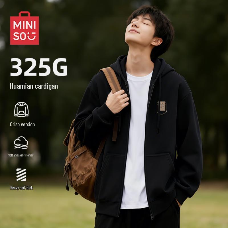 MINISO Men s Oversized Hooded Cardigan Jacket 3XL